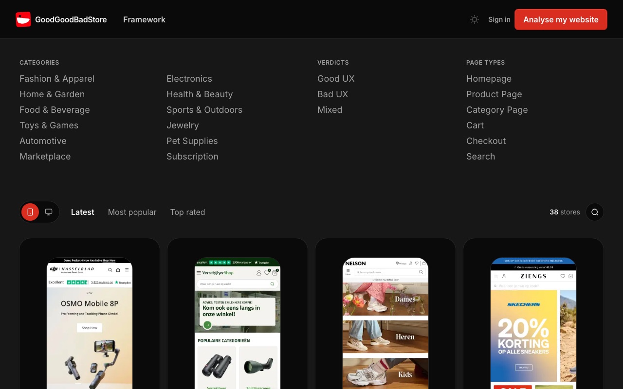 The GoodGoodBadStore website