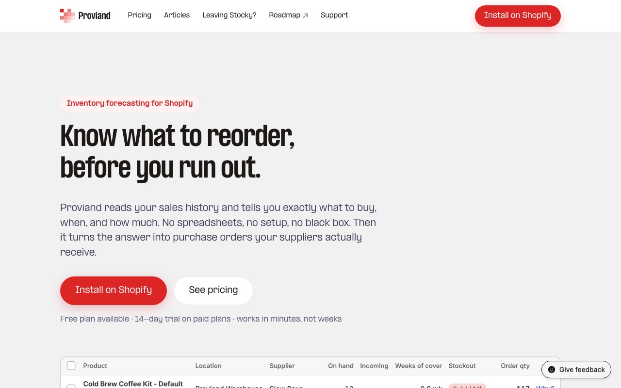 The Proviand website